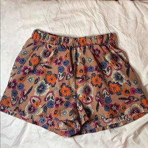 flower silk shorts